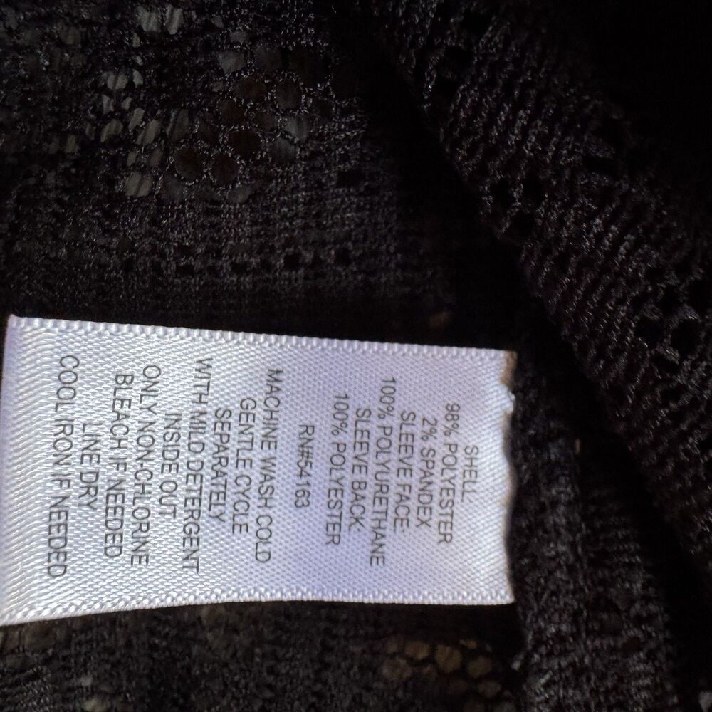 NWT Marc NY Black Lace Top Women Sz S Stretch Faux Leather Ruffle Whimsygoth - Picture 8 of 12